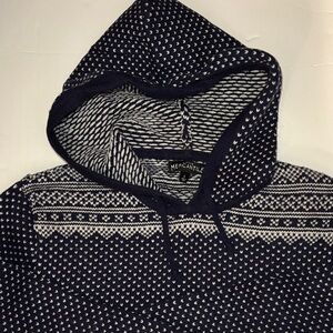 J. Crew Mercantile Navy and White Knit Hoodie
